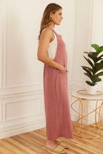 French Terry Jumpsuit-Jumpsuits & Rompers-Hailey & Co-Small-Burgundy-Inspired Wings Fashion