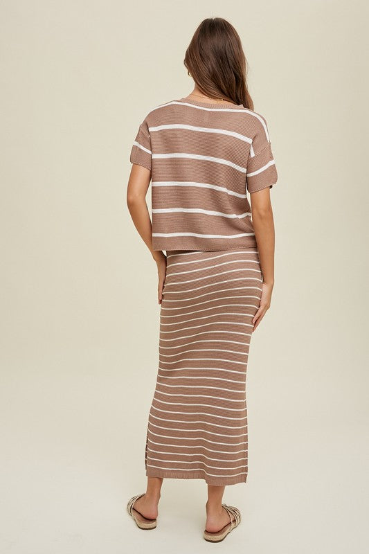 Striped Sweater Set-Outfit Sets-Wishlist-Small-Mushroom-Inspired Wings Fashion