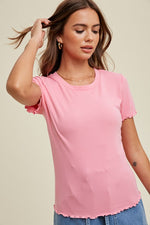 Ribbed Lettuce Trim Top-Shirts & Tops-Wishlist-Punch-Small-Inspired Wings Fashion