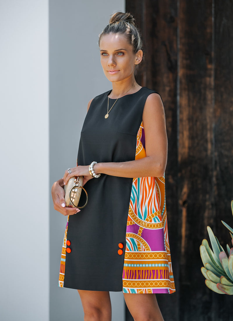 Mini Dress with Side Detail-Dresses-Lavender J-Small-Black-Inspired Wings Fashion