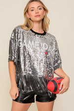 Sequin Game Day Fringe Top-Tops-Timing-Small-Silver-Inspired Wings Fashion