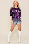 Sequin Game Day Fringe Top-Tops-Timing-Small-Purple-Inspired Wings Fashion