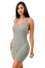 Seamless Bodycon Romper-Activewear-Brown N Sweet-S/M-Grey-Inspired Wings Fashion