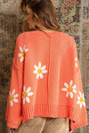 Chenille Daisy Sweater-Sweaters-POL-Small-Coral-Inspired Wings Fashion
