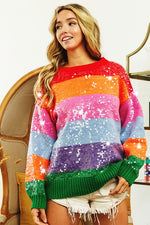 Sequin Rainbow Sweater-sweater-BiBi-Small-Inspired Wings Fashion