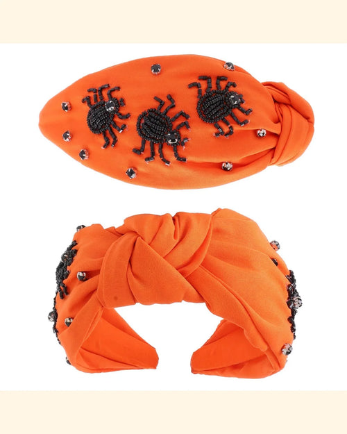 Black Spider Knotted Headband-headband-Something Special LA-Orange-Inspired Wings Fashion