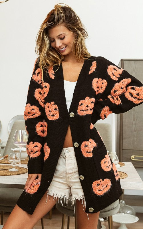 Pumpkin Cardigan-Cardigans-BiBi-Small-Inspired Wings Fashion