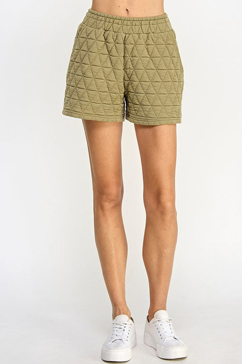 Quilted Shorts-Shorts-See and Be Seen-Olive-Small-Inspired Wings Fashion