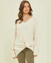Oversized Chenille Criss Cross Sweater-Sweaters-Heyson-Small-Cream-Inspired Wings Fashion