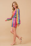 Rainbow Sequin Romper-Jumpsuits & Rompers-Blue B-Small-Inspired Wings Fashion