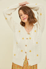 Button Down Cable Knit Sweater Cardigan-Cardigans-Heyson-Small-Cream-Inspired Wings Fashion