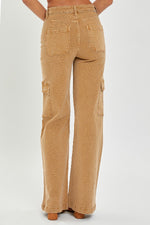 High Rise Cargo Wide Pants-Pants-Risen Jeans-1-Mocha-Inspired Wings Fashion