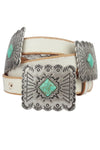 Western Concho Leather Belt-belts-Anzell Accesories-S/M-White-Inspired Wings Fashion