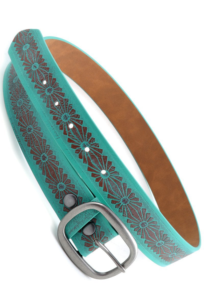 Vintage Floral Turquoise Belt-belts-Anzell Accesories-Small-Inspired Wings Fashion