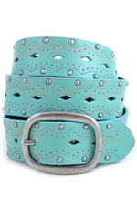 Vintage Embossed Studded Belt-belts-Anzell Accesories-S/M-Blue-Inspired Wings Fashion