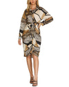 Satin Button Down Printed Midi Dress-Dresses-She+Sky-Small-Mocha/Black-Inspired Wings Fashion