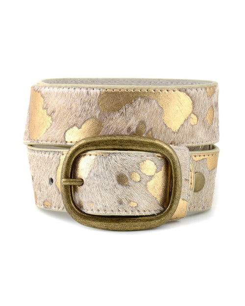 Cow Hair Leather Belt-belts-Anzell Accesories-Small-Cow Gold-Inspired Wings Fashion