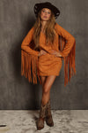 Suede Fringe Dress-Dresses-Blue Buttercup-Small-Black-Inspired Wings Fashion