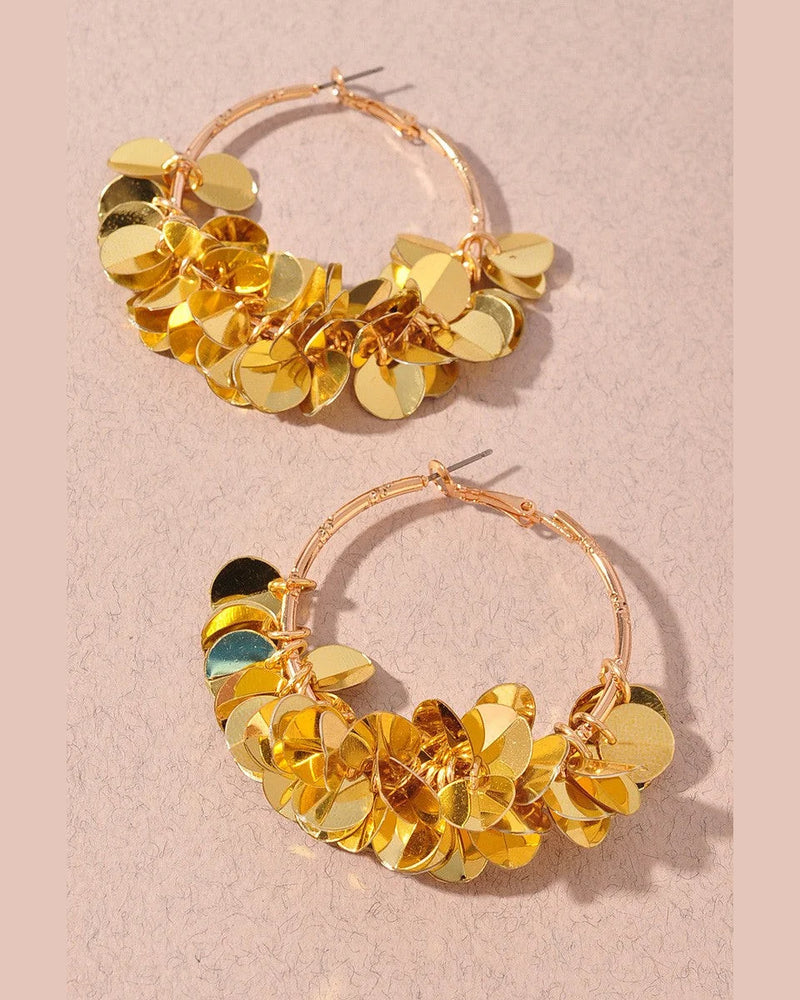 Gold Round Multi Layered 2" Earrings-Earrings-What's Hot Jewelry-Inspired Wings Fashion