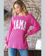 Mama Long Sleeve Top-Tops-Cezanne-Small-Hot Pink-Inspired Wings Fashion