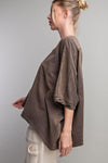 Mineral Washed Loose Fit Top-Shirts & Tops-Eesome-Small-Ash-Inspired Wings Fashion