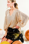 Balloon Sleeve Sequin Top-Shirts & Tops-Vine & Love-Gold-Small-Inspired Wings Fashion