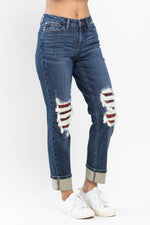 Mid-Rise Buffalo Plaid Jeans-Jeans-Judy Blue-1(25)-Inspired Wings Fashion