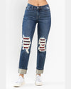 Mid-Rise Buffalo Plaid Jeans-Jeans-Judy Blue-1(25)-Inspired Wings Fashion