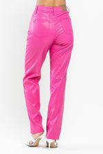 Faux Leather Pants-Pants-Judy Blue-0(24)-Hot Pink-Inspired Wings Fashion
