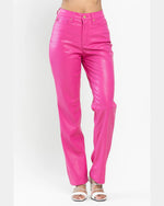 Faux Leather Pants-Pants-Judy Blue-0(24)-Hot Pink-Inspired Wings Fashion