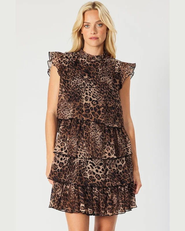 Leopard Ruffle Dress-Dresses-FSL Apparel-Small-Inspired Wings Fashion