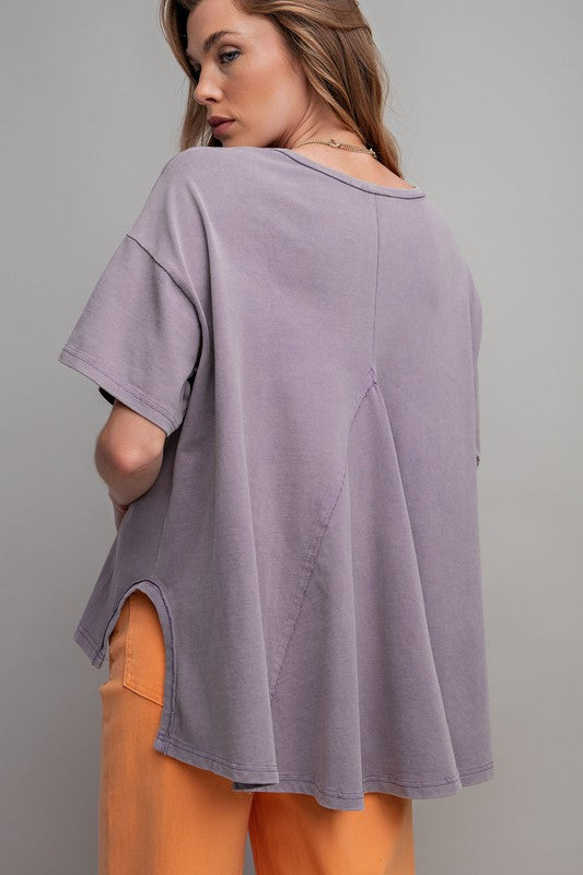 Studded Star Patch Top-Shirts & Tops-Easel-Dusty Khaki-Small-Inspired Wings Fashion