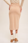 Ribbed Skirt-Skirt-Hem & Thread-Small-Ecru-Inspired Wings Fashion
