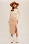 Ribbed Skirt-Skirt-Hem & Thread-Small-Ecru-Inspired Wings Fashion