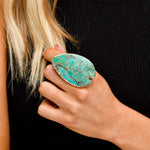 Turquoise Stone Ring-Rings-West & Co-Silver-Inspired Wings Fashion