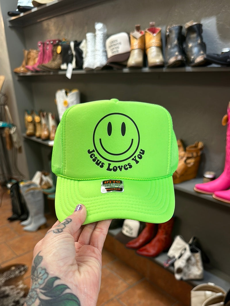 Graphic Trucker Cap-Hats-Babe Wholesale-Green/Jesus-Inspired Wings Fashion