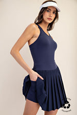 Butter Soft Pleated Skortsie-One-Pieces-Rae Mode-Navy-Small-Inspired Wings Fashion