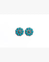 Turquoise Stud Flower Earrings-Earrings-West & Co-Inspired Wings Fashion