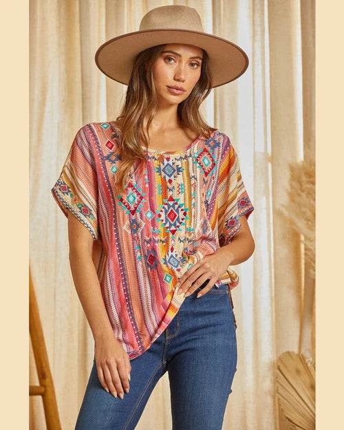Multicolor Stripe Top-Shirts & Tops-Andree by Unit-Small-Inspired Wings Fashion