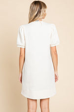 Geometric Textured Dress-Dresses-Jodifl-Small-Ivory-Inspired Wings Fashion
