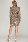 Zebra Printed Dress-Dresses-She + Sky-Small-Cream/Camel-Inspired Wings Fashion