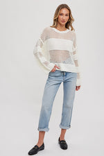 Open Knit Sweater Pullover-Sweaters-Bluivy-S/M-Ivory-Inspired Wings Fashion