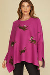 Oversized Tiger Sweater-Shirts & Tops-She+Sky-One-Size-Hot Pink-Inspired Wings Fashion