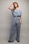 Stone Wash Pinstripe Top-Shirts & Tops-Eesome-Denim-Small-Inspired Wings Fashion