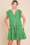 Print in Geometric Dress-Dresses-Jodifl-Green-Small-Inspired Wings Fashion