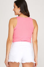 Rib Knit Bodysuit-bodysuit-She+Sky-Small-Pink-Inspired Wings Fashion