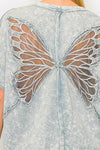 Mineral Wash Butterfly Applique Top-Shirts & Tops-J Her-Small-Stone Blue-Inspired Wings Fashion