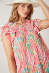 Floral Pleated Mini Dress-Dresses-fantastic-Small-Inspired Wings Fashion