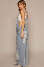 Crochet Patchwork Overalls-Overalls-POL-Denim-Small-Inspired Wings Fashion