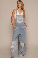 Crochet Patchwork Overalls-Overalls-POL-Denim-Small-Inspired Wings Fashion